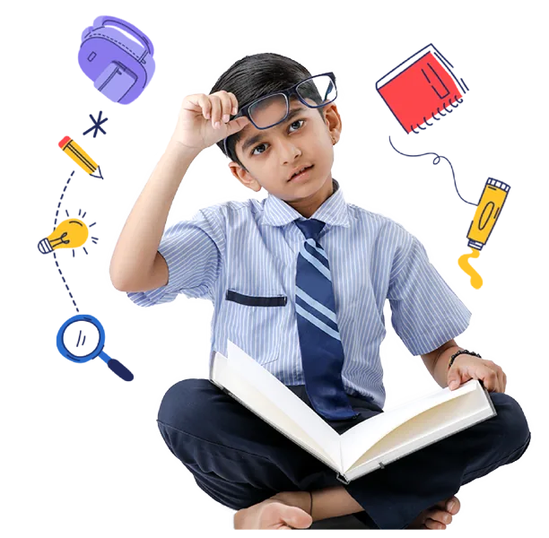 A child in a live online Hindi class for kids, reading Devanagari aloud