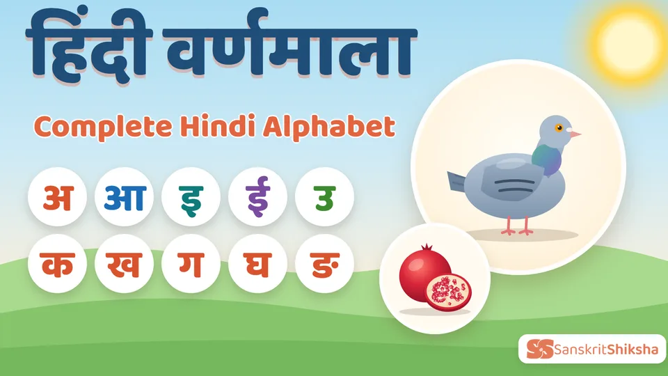 हिंदी वर्णमाला: The complete Hindi alphabet, with pictures